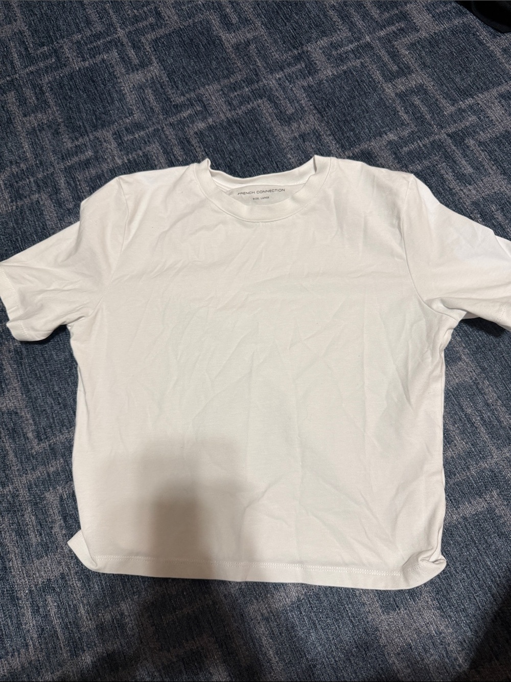 French Connection White Short Sleeve Crewneck Tee
